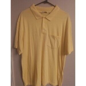 Mens Vintage Polo Shirt Wentworth Large Yellow Cotton Blend